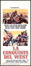 LA CONQUISTA DEL WEST LOCANDINA CINEMA FILM WESTERN JOHN WAYNE PLAYBILL POSTER