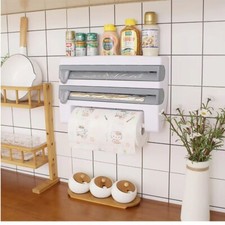 PORTA ROTOLO PARETE CARTA PELLICOLA ALLUMINIO ROTOLI DISPENSER CUCINA MENSOLA