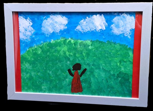 Quadro arte naif bambino - , del