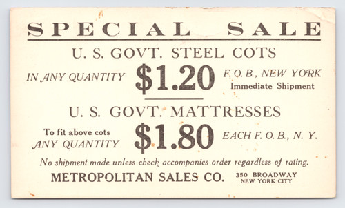 1922 govt steel cots - 1922,