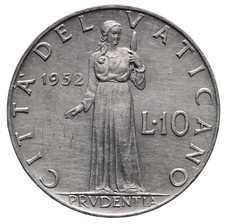 DN - Vaticano - 10 Lire 1952 -