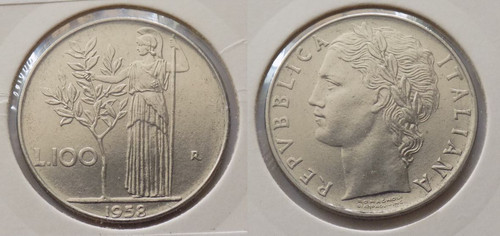 100 lire 1958 - lire,