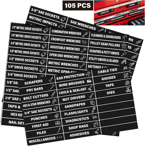 105 pezzi etichette magnetiche - 105,
