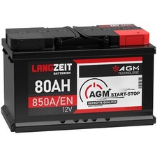 Batteria AGM LUNGA DURATA 80Ah 12V 850A/EN Start-Stop Batteria Auto VRLA Batt...