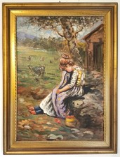 Olio su tela "Il riposo della