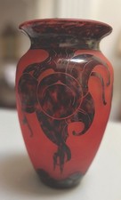 LE VERRE FRANCAIS SCHNEIDER VASO Vetro  1920/22 ART NOUVEAU DECO. Decoro Prunes