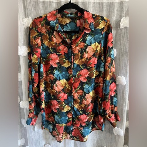 Zara multicolor floral - zara, satin
