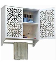 Pensile bagno bianco sospeso in legno mdf 44 x 22x h45 cm