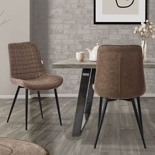 Set 2 sedie da sala da pranzo in PU marrone poltrona da soggiorno sedia cucina