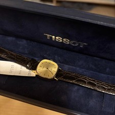 Orologio TISSOT STYLIST carica manuale quadrante oro cinturino pelle marrone scatola nuovo