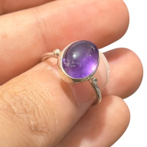 Anello minimal pietra ametista - anello,