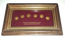 80's - nr.06 PESOS IN ORO - LA MONETA PIU' PICCOLA DEL MONDO IN ELEGANTE QUADRO