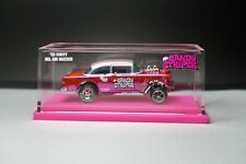 Hot Wheels 55 Chevy Bel Air Gasser Rosa Spectraflame Personalizzato con Vetrina