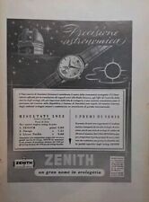 Orologi ZENITH - Rara Pubblicità ORIGINALE D'epoca 1954