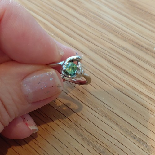 Anello solitario tono - , argento