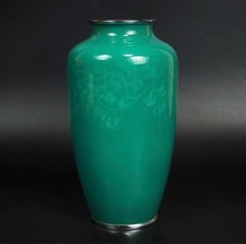 Vaso smaltato cloisonne verde