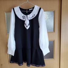 abito axes femme cravatta colletto ricamato taglia M BLK gotico Lolita Kawaii Jfashion