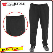 Pantaloni Tuta Uomo TAGLIE FORTI Cotone garzato nero Maxfort da 2XL a 10XL
