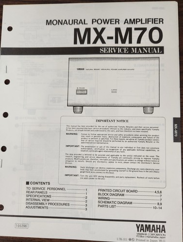 Yamaha m70 amplificatore - amplificatore, di