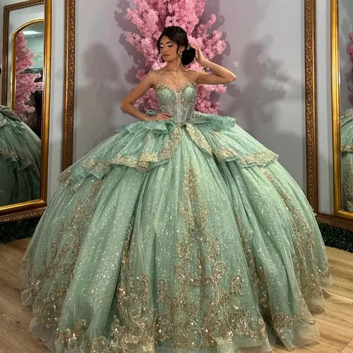 Abiti quinceanera verde - abiti,