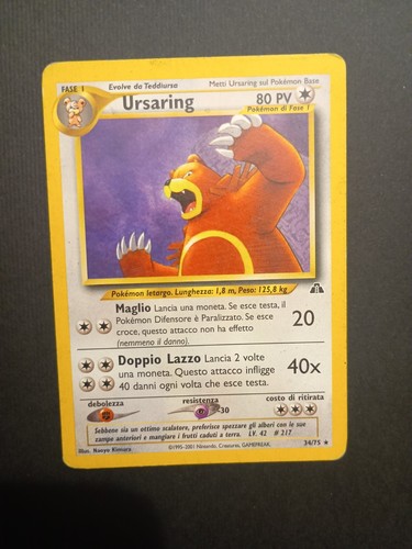 Pokemon ursaring rare 34 - ursaring, 34/75