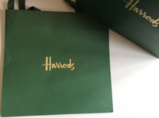 Harrods Sacchetto Regalo Originale Manico in Corda 25,5 X 25 x 20 cm OTTIME CONDIZIONI