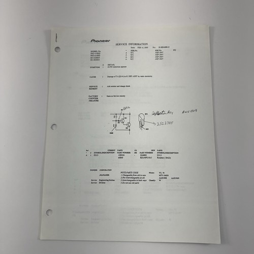Pioneer service information - pioneer,