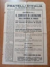 FRATELLI D'ITALIA - IL GAZZETTINO 28 aprile 1945 Primo decreto del CLN Venezia