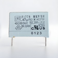 CONDENSATORE 5 PEZZI MKP 0.47μF (470nF) 275Vac X2 ANTIDISTURBO VISHAY P.22,5