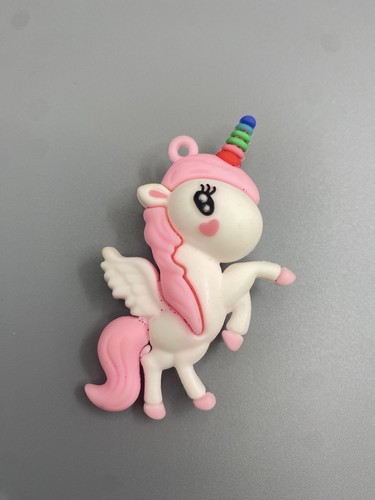 Charm unicorno silicone 3d - unicorno, in