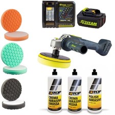 Kit Lucidatrice Rotativa a Batteria 3x1L Pasta Abrasiva+1x3 Pad 165mm Lucidatura