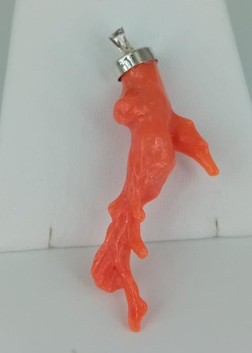 Ciondolo ramo corallo arancio