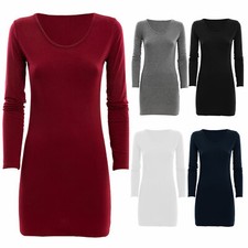 Maglia donna lunga felpata top scollato basic maniche lunghe TOOCOOL VB-919-1