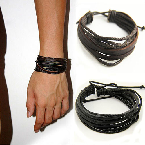 Bracciale braccialetto cuoio - braccialetto,