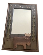 Wooden Moose Mirror Stars Moon