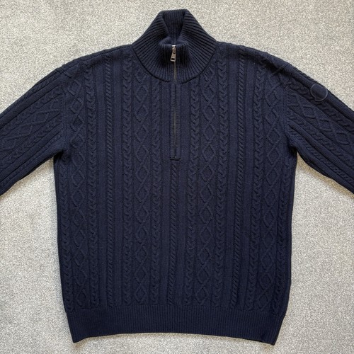Moncler tricot mezza - zip, lana