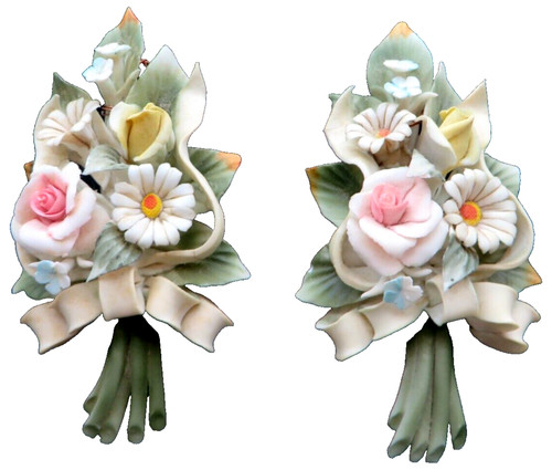 Coppia fiori porcellana - di,