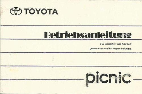 Toyota picnic manuale uso - manuale, e