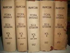5 VOLUMI PRAMPOLINI:STORIA UNIVERSALE DELLA LETTERATURA.UTET OPERA COMPLETA 1938