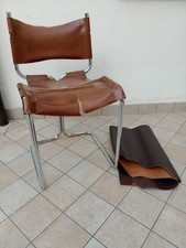 @@ sedia space Age anni 70 acciaio e pelle @@ Mart Stam matteo grassi