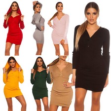 Women knitted dress - women, hooded