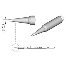 JBC Serie C115, Punta Fine C115103/Ø 0,3 mm,