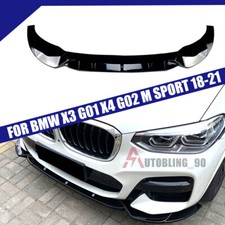 SPOILER LABBRO SPLITTER DIFFUSORE ANTERIORE NERO PER BMW X3 G01 X4 G02 M SPORT 2018-21