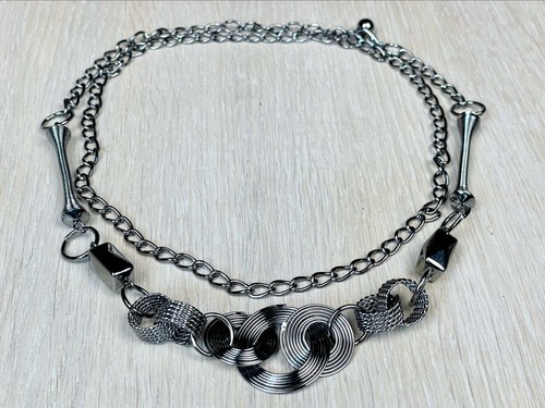 Collana lunga argento - lunga, scuro
