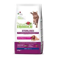 Natural Trainer gatto sterilizzato con prosciutto 1,5/3/10 kg crocchette gatti