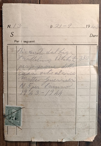1943 foggia ricevuta - foggia,