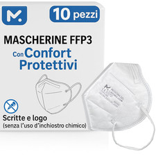 10 Mascherine FFP3 Colorate Certificate CE, Mascherina 5 Strati, Maschera Faccia