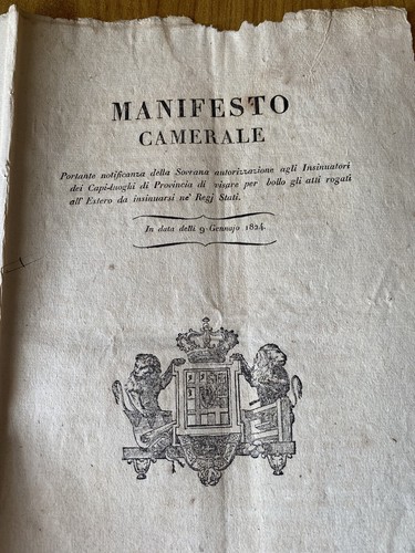 Antico manifesto camerale - antico,