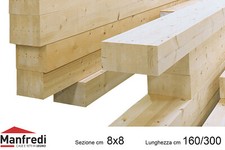 Travi in Legno Lamellare di Abete GL24h, Sez. 8x8 cm, Lunghezza da 160 a 300 cm