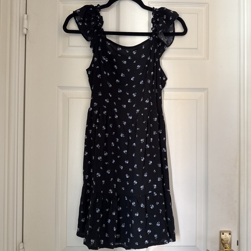 Abito floreale nero blu - floreale,